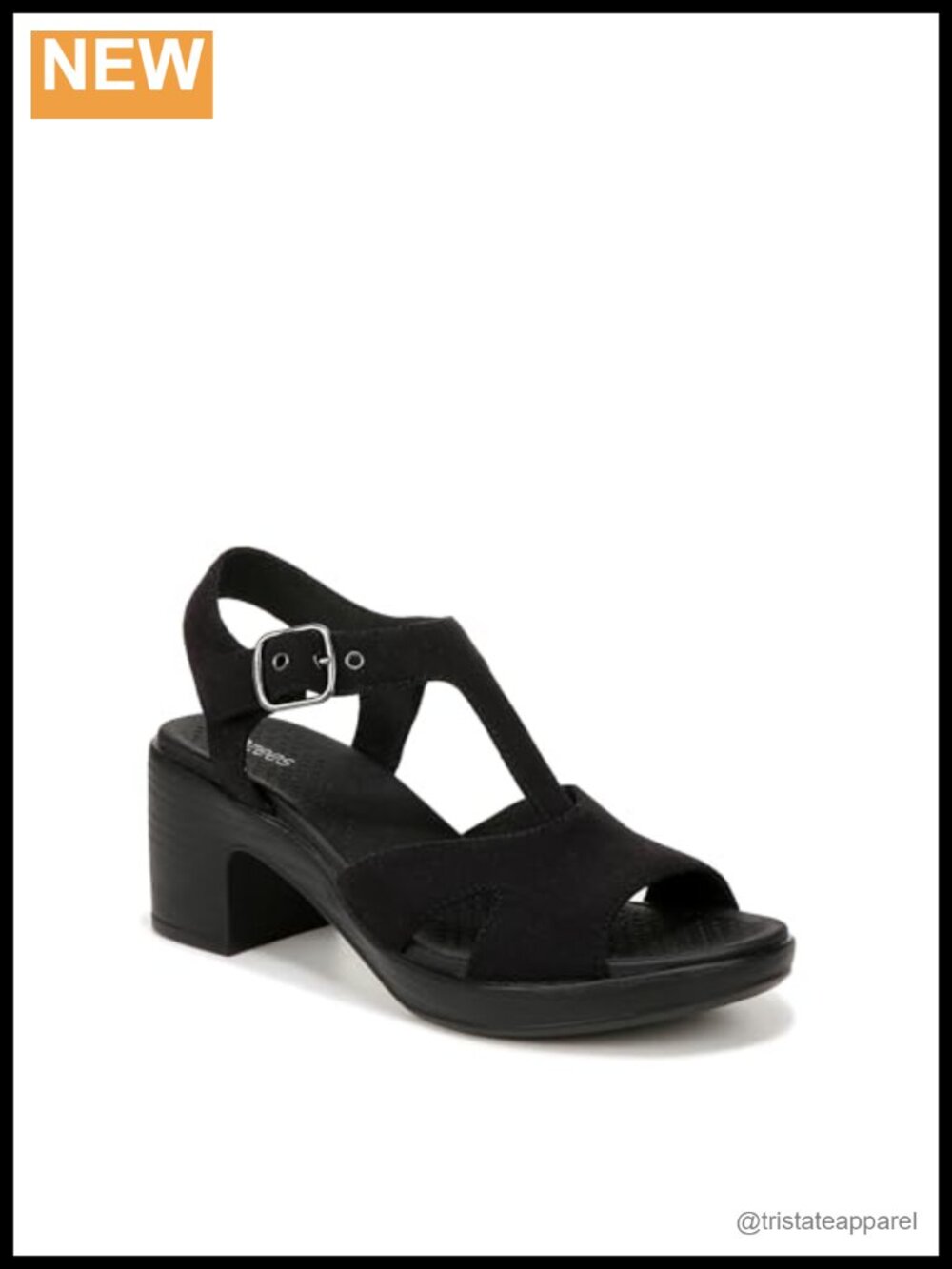 Women's Heeled Stretch Denim Sandals with Block Heel and Ankle Strap